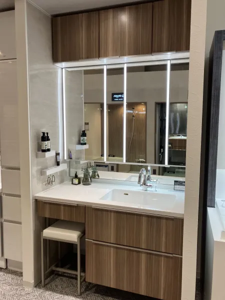 洗面台（洗面所） エリーナ 間口120cm バーティカルウッド SU3043の